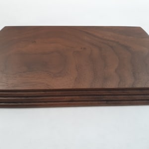 Walnut 7-7/8 x 3-7/8 x 3/4 inch Rounded end Step Edge Display Stand Project Trophy Base eng [engraved TropPlt Option NotAttached] 7x2.5