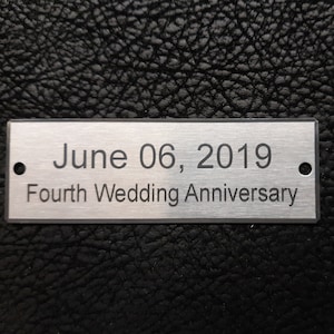 stainless 1 x 3 -to- 6 inch Stainless Steel OUTDOOR grade, Personalized Engraved Plate for bench, planter, deck, tree 2Holes w/ss screws