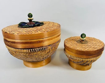 RARE Vintage MacKenzie-Childs Wicker Basket Set | Victoria & Richard Era | Aurora NY | As Seen in Victoria Video