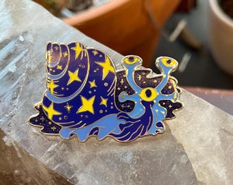 Blue Snail Cosmic Surreal Fantasy Soft Enamel Pin