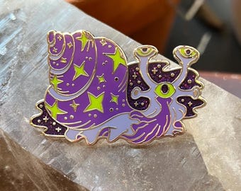 Cosmic Snail Pin, Purple