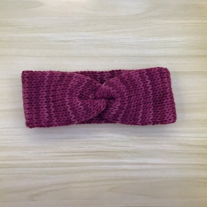 Knitted Wool Twist Headband: Skinny Ear Warmer