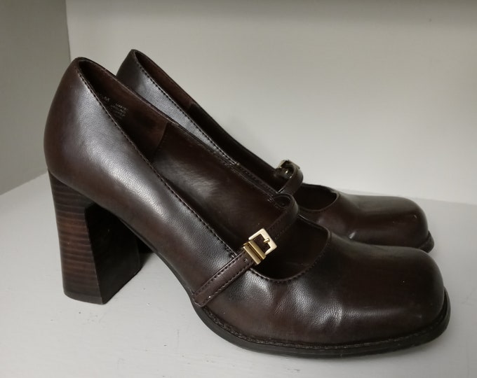 Y2K Unlisted Brown Mary Jane Pumps Etsy