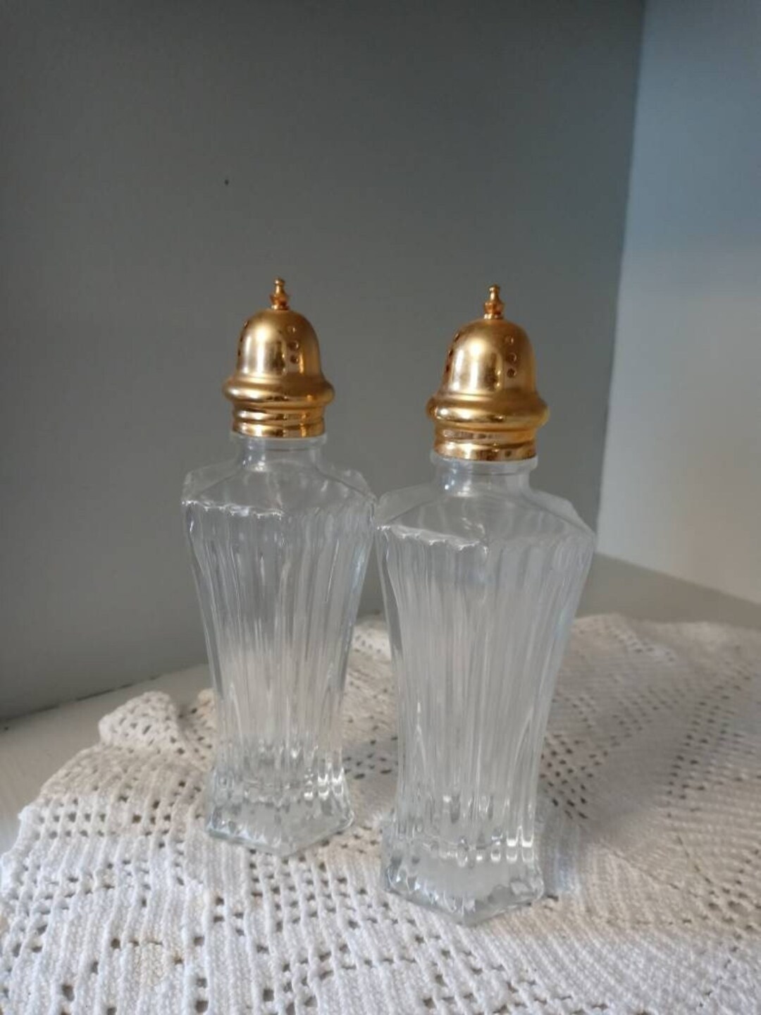 Vintage Mikasa Diamond Fire Salt and Pepper Shakers Etsy