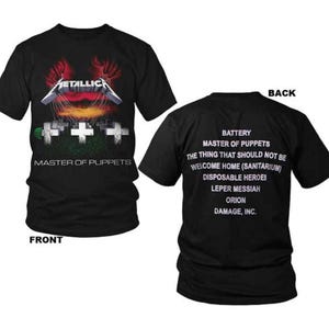 Metallica Master of Puppets M, L, XL, 2XL, 3XL Black T-Shirt
