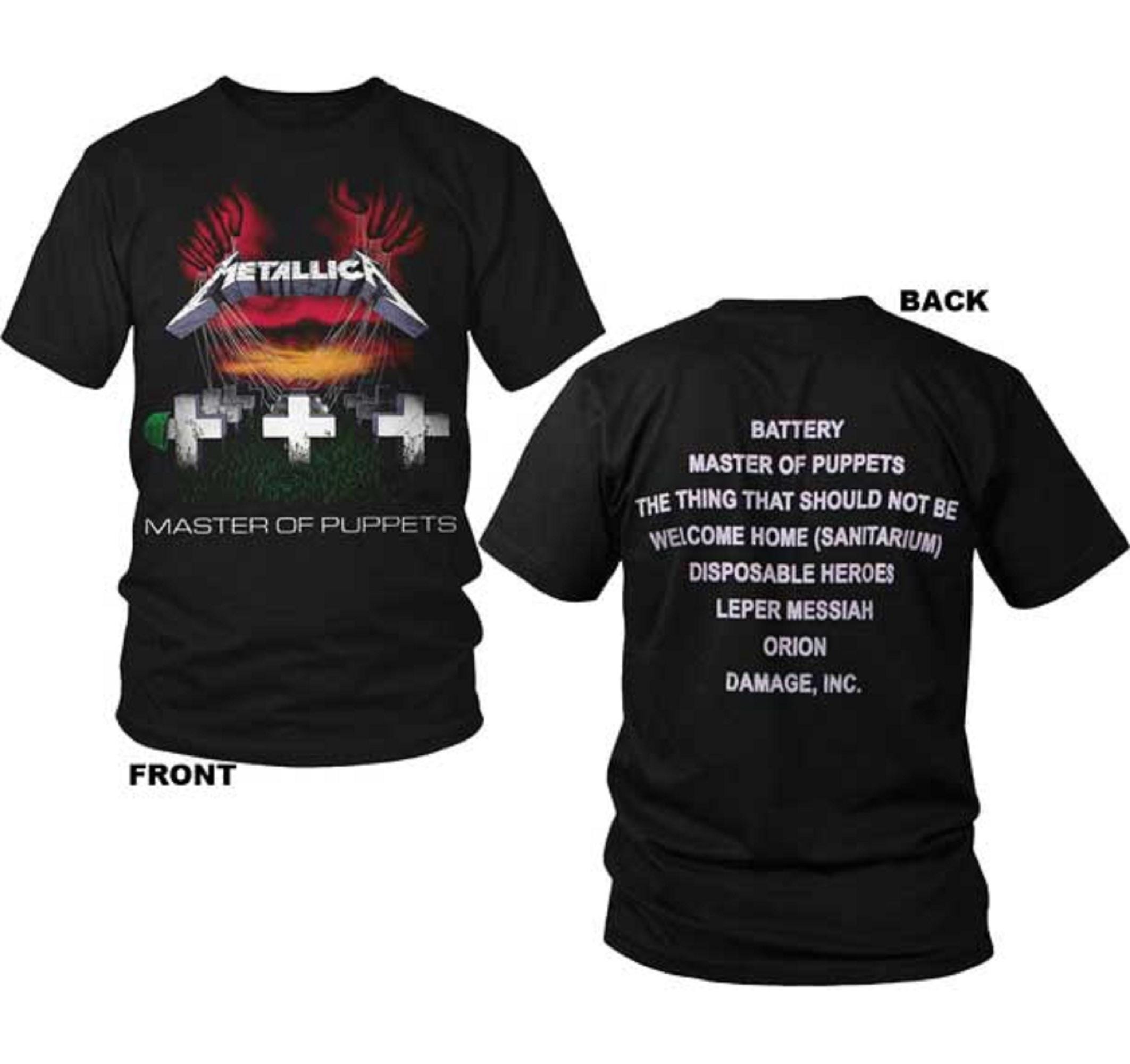 Metallica Master of Puppets M, L, XL, 2XL, 3XL Black T-Shirt