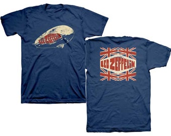 Led Zeppelin Union Jack M, L, XL, 2XL Navy T-Shirt