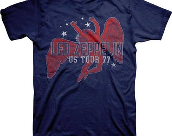 Led Zeppelin Red Icarus Stars US 77 M, L, XL, 2XL Navy T-shirt - Etsy
