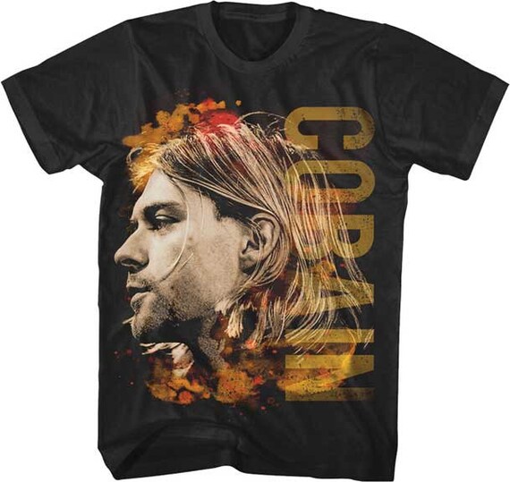 Kurt Cobain グラフィック Tシャツ XL ブラック Nirvana Kurt Cobain Black Short Sleeve Graphic Crew Neck T