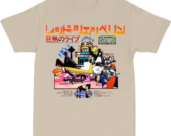 Led Zeppelin Japanese SRTS M, L, XL, 2XL Creme T-Shirt