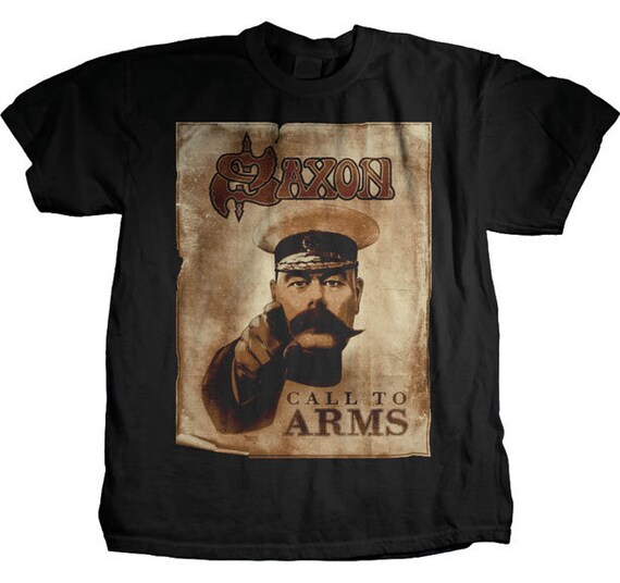 Saxon - T-Shirt Ufficiale Della Band, Maglia In Cotone Con Grafica Leather, Taglia M - 4