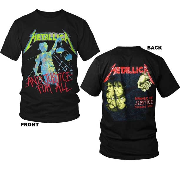 Metallica and Justice for All M, L, XL, 2XL, 3XL Black T