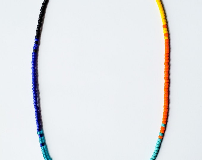 Bead Necklace Seed Bead Necklace Beaded Necklace Yellow Etsy