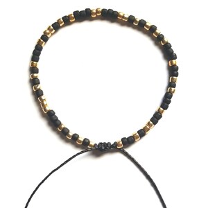 Pulsera de cuentas negras, pulsera ajustable, pulsera de cuentas, pulsera de cuentas ajustable, pulsera de la amistad, pulsera hecha a mano