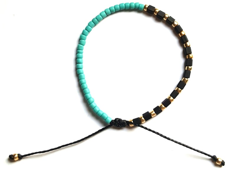 bracelet adjust bracelet adjustable bead bracelet friendship bracelet bead bracelet Adjustable bracelet Turquoise seed bead bracelet