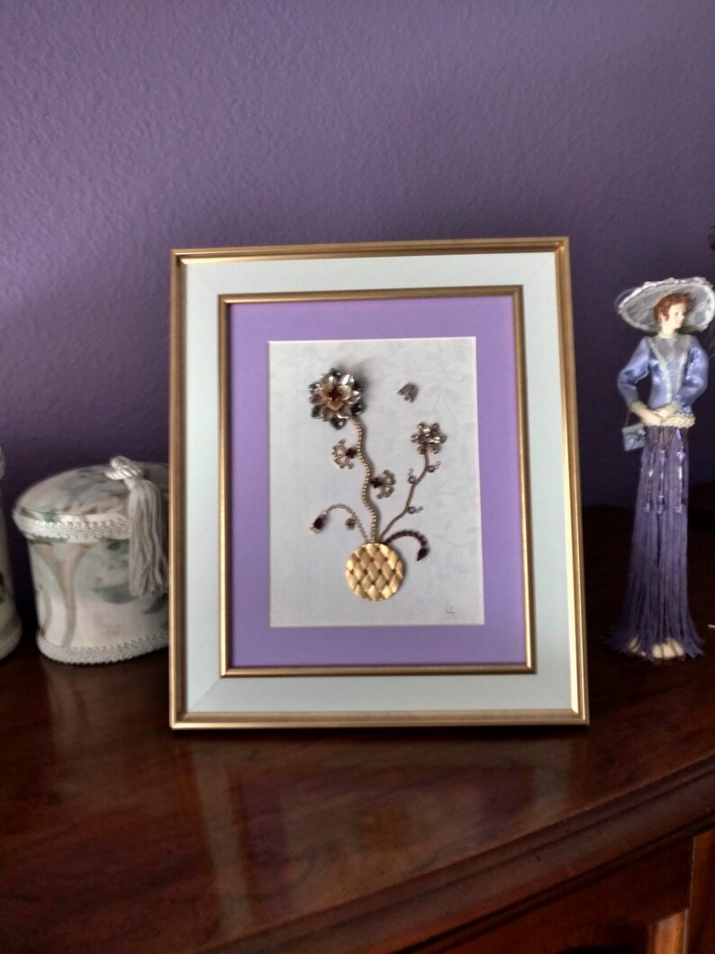 Vintage Framed Jewelry Art Home Decor Family Heirloom Art Etsy
