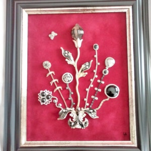 Vintage Framed Jewelry Art, Home Decor, Family Heirloom Art, OOAK Unique, Home Accessories, Art Collectibles, Gifts, Art Made with Jewelry