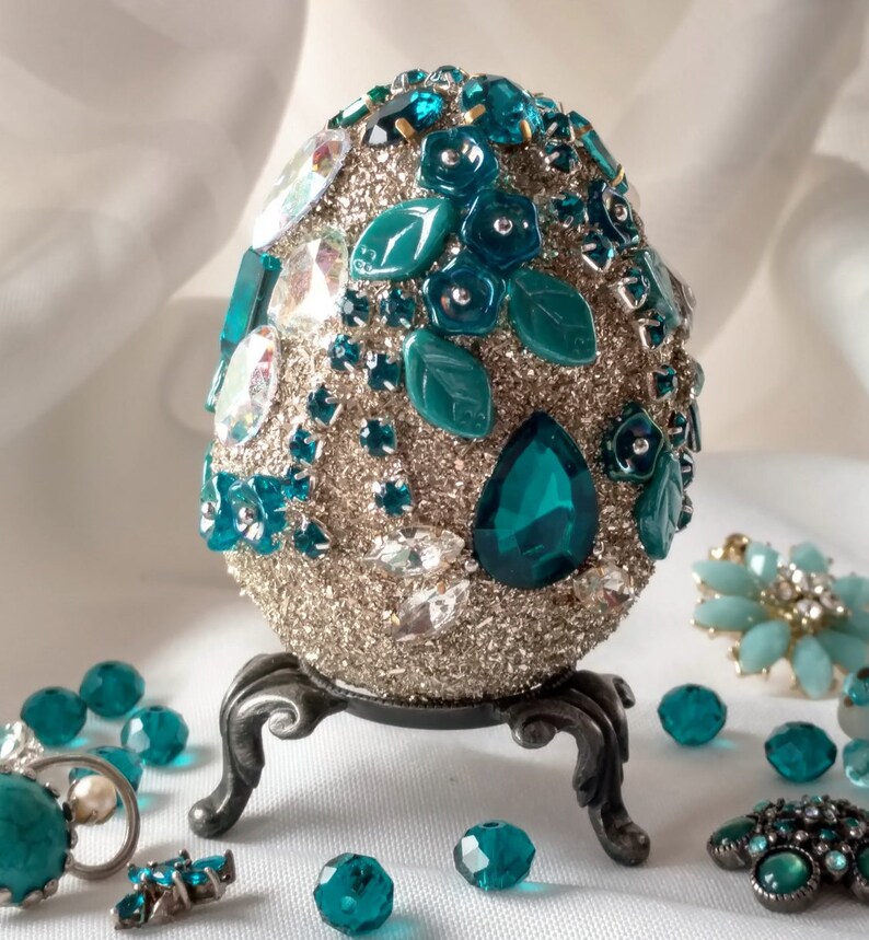 Home Decor Easter Egg Art Collectible Jewelry Art Family Heirloom Art