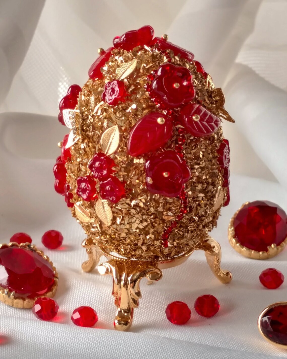 Jeweled Egg, Easter Egg, Paschal Egg, Jewelry Art, Home Decor, Art