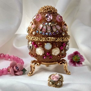Jeweled Egg, Easter Egg, Paschal Egg, Jewelry Art, Home Decor, Art Collectible, OOAK Gifts, Family Heirloom Art, Home Accessories