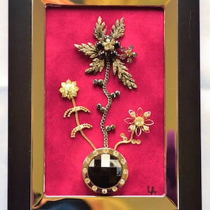 Vintage Framed Jewelry Art, Home Decor, Family Heirloom Art, OOAK Unique, Home Accessories, Art Collectibles, Gifts, Art Made With Jewelry