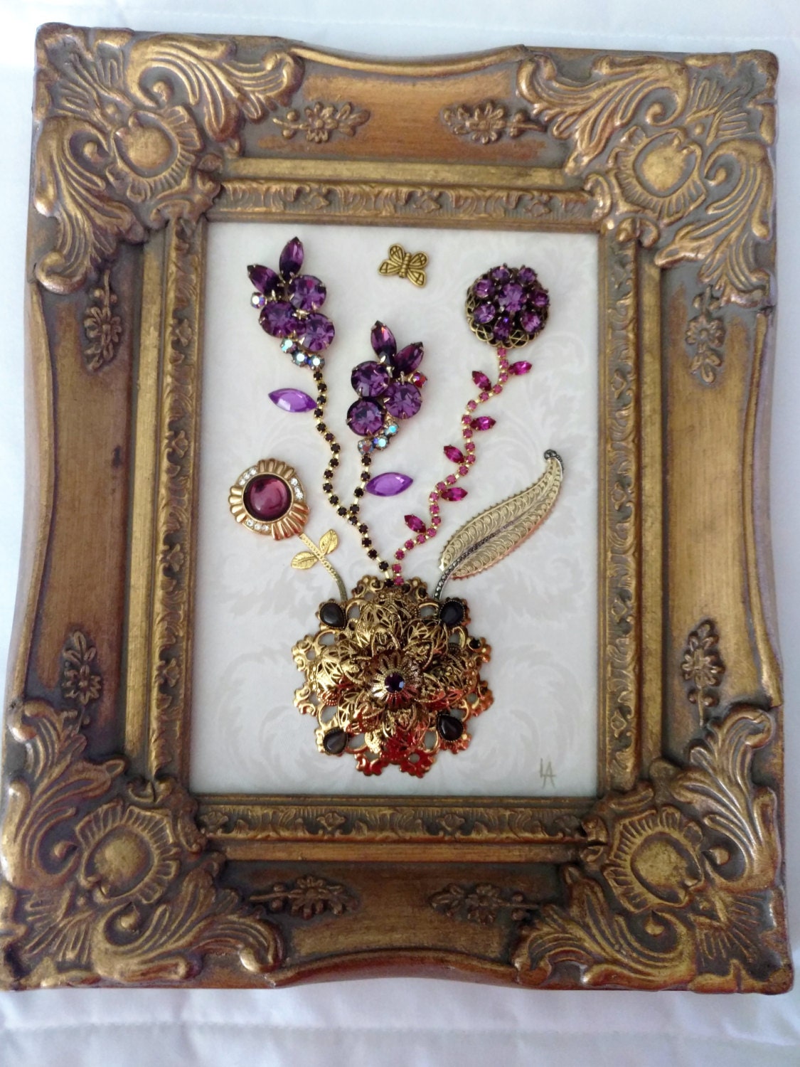 Vintage Framed Jewelry Art