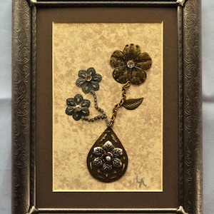 Vintage Framed Jewelry, Home Decor, Family Heirloom Art, OOAK Unique, Home Accessories, Art Collectibles, Gifts, Art Made With Jewelry