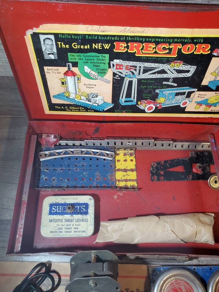 Vintage Gilbert Erector Set Metal Case 16