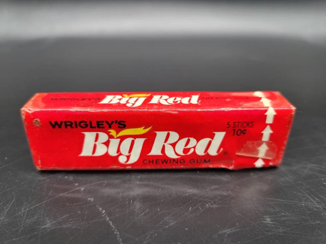 Vintage 1970s 10 Cent Pack of Wrigleys Big Red Chewing Gum Full Unopened  RARE 