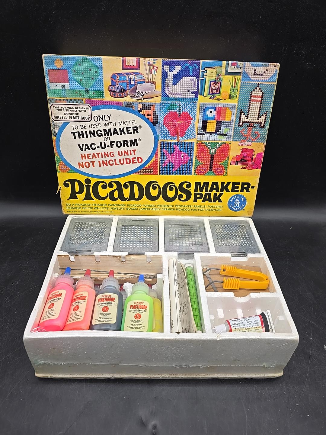 Vintage 1967 Mattel THINGMAKER Picadoos Maker Kit W/plastigoop & Molds ...
