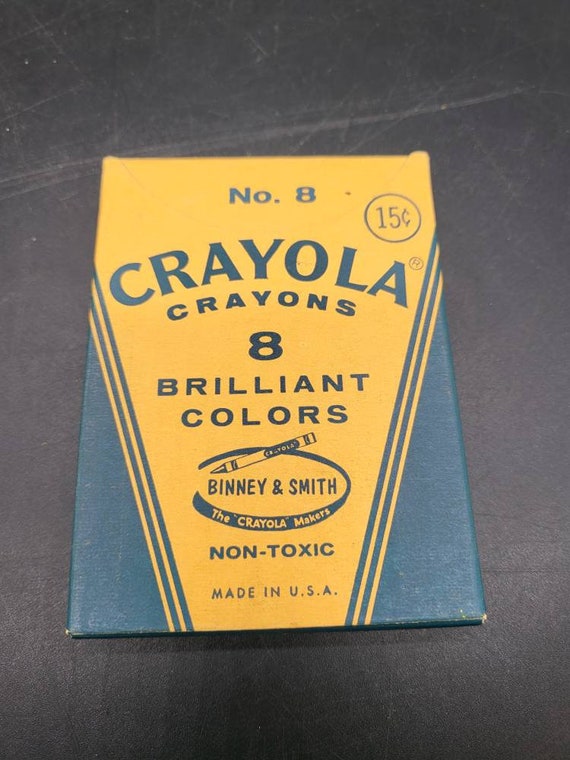 Vintage No.8 Crayola Crayons 8 Count 15 Cent Box 