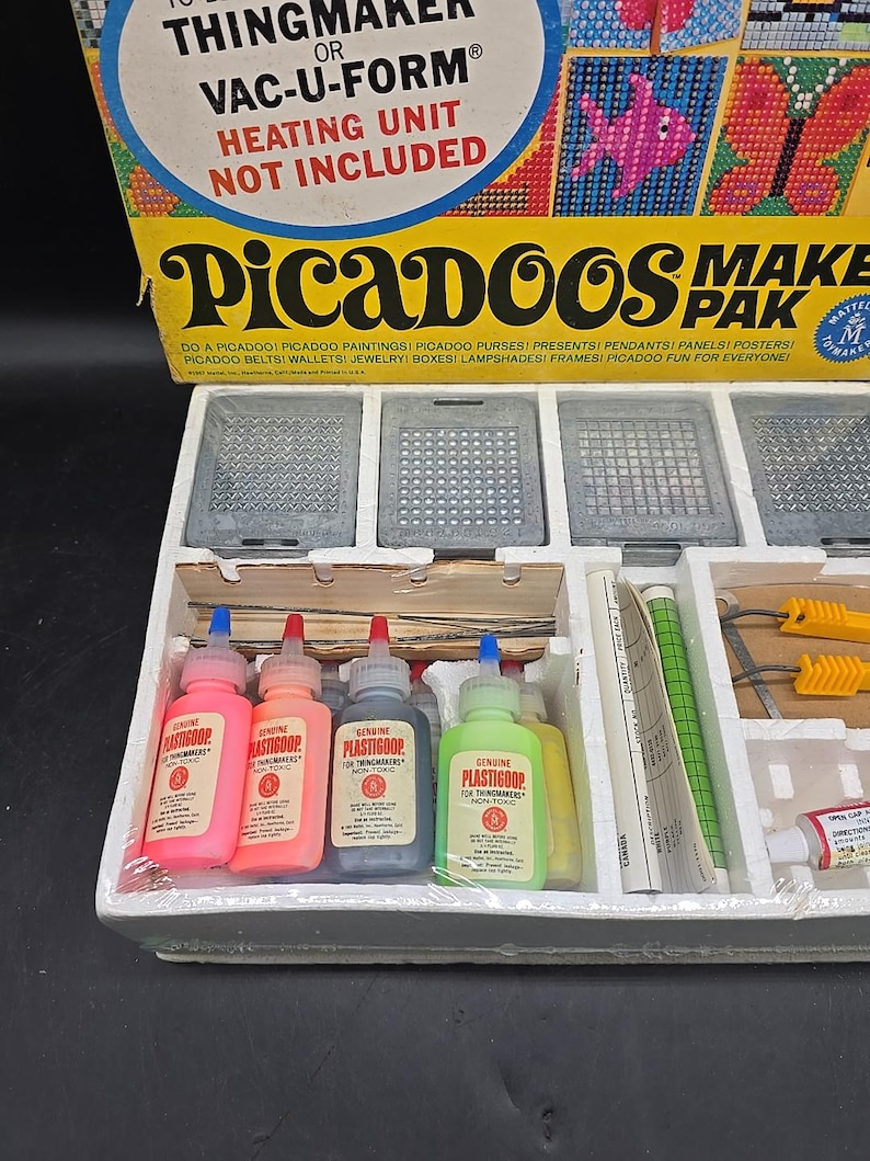 Thingmaker Machine Vintage 1967 Mattel THINGMAKER Picadoos Maker Kit W/plastigoop & Molds ...