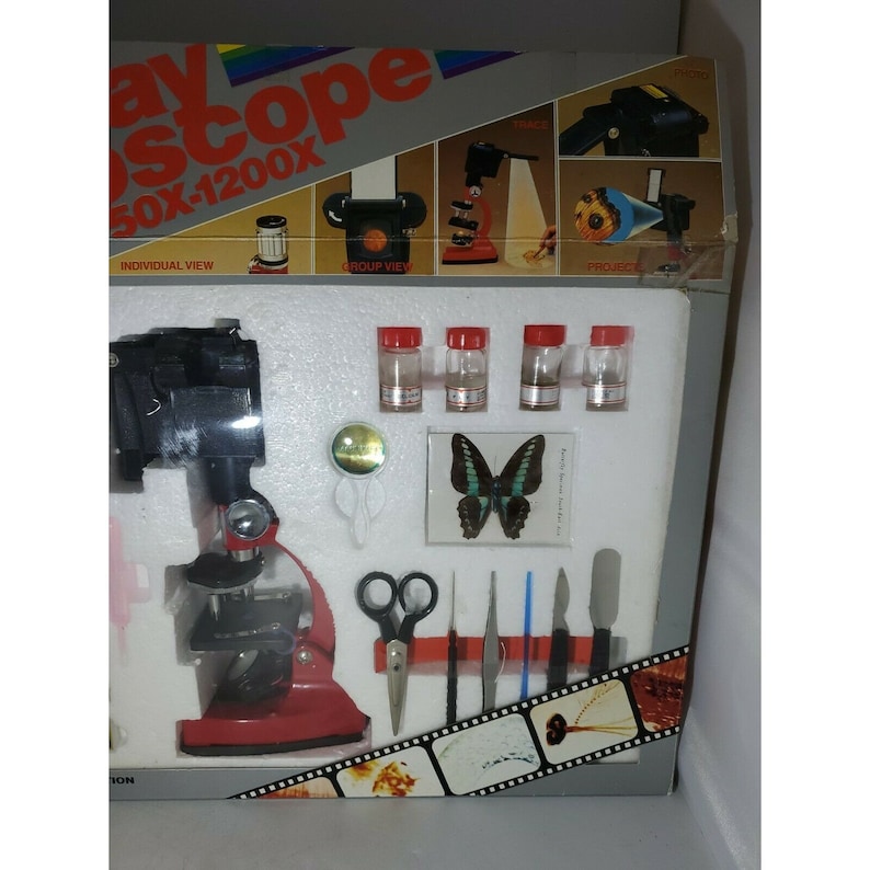 Tasco 1985 5way Microscope Kit 50X1200X Zoom New Open Box Etsy