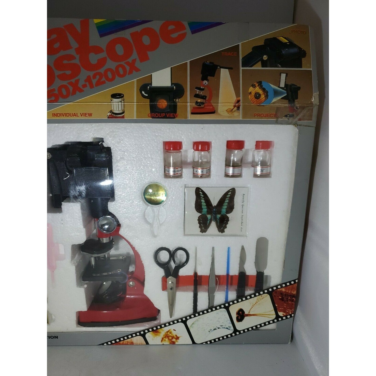 Tasco 1985 5-way Microscope Kit 50X-1200X Zoom New Open Box - Etsy