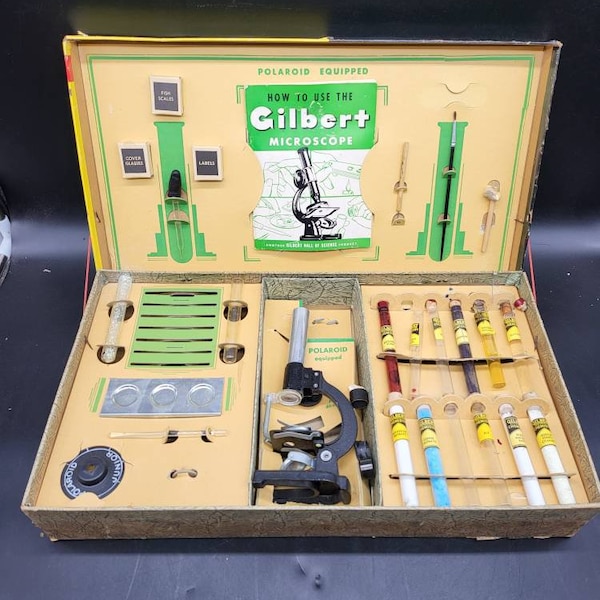 Vintage Gilbert Microscope Set No.5 18"X 10" X 4"