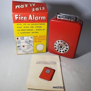 Vintage 1950s Houshold Fire Alarm NOS Unused Original Box
