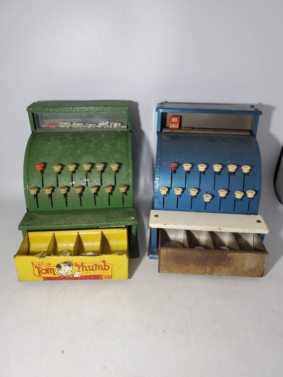 Vintage Lot of 2 Tom Thumb Toy Cash Registers Etsy