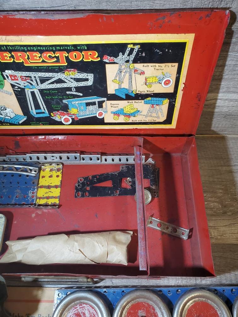Vintage Gilbert Erector Set Metal Case 16