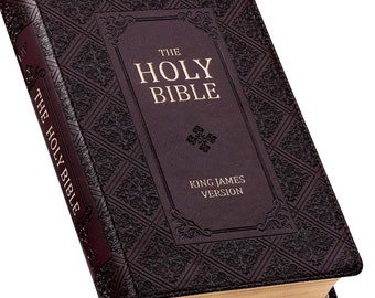 The Holy Bible KJV Giant Print Indexed Jesus Words In Red / Dark Brown