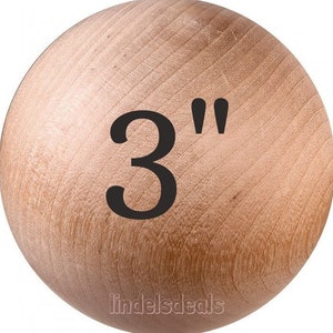 3 Inch WOOD BALL Unfinished Maple Hardwood Made In USA / Buy 3  and get 1 free Ball / Sold per Ball / Perfectly round and smooth.