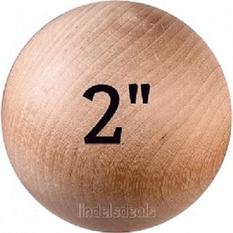 2 Inch Wood Balls Unfinished Solid Hardwood Stain Grade Balls / 5 Ball