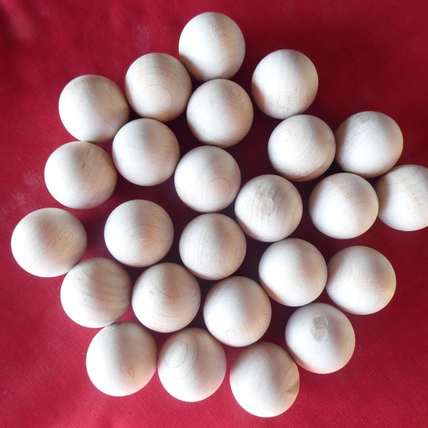 50- 1 inch Solid Hardwood Balls  / Made In USA