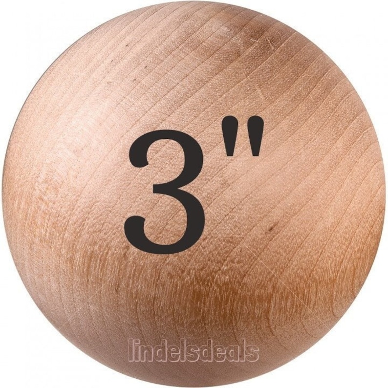 3 inch Wood Ball/ Unfinished Maple Hardwood Ball Made In USA / Buy 3 and get 1 free Ball / Sold per Ball / Perfectly round and smooth. image 1