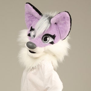 Premade Pink Wolf Fursuit Head and Tail - Begginer Furry