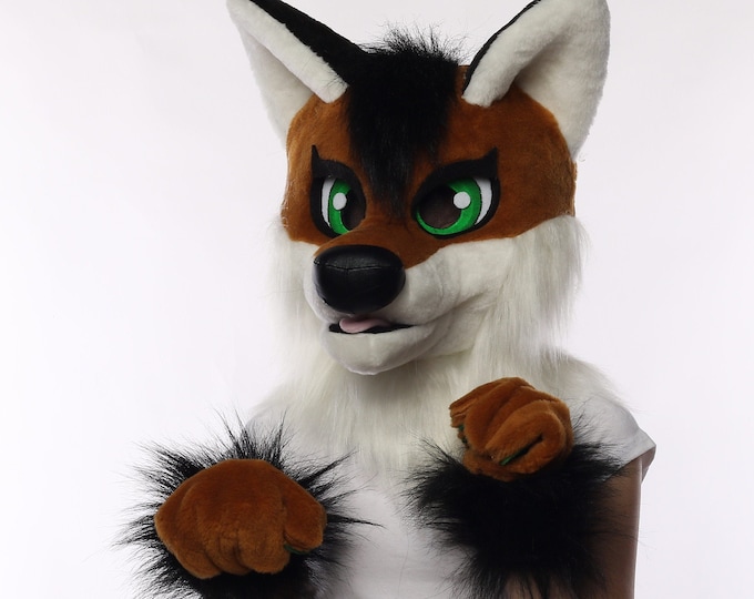 US Stock, Brown Fox Fursuit Partial, Fursuit Partial Premade, Fursuit Head Cheap, Fursuit Makers