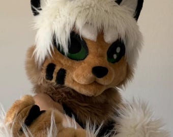 Custom Cat Fursuit Head, Hand Paws, Tail  - Fursuit Commission