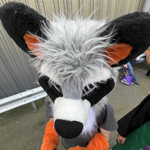 Premade or custom raccoon fursuit head hand paws tail, unisex fursuit partial, raccoon mask Oneandonlycostumes