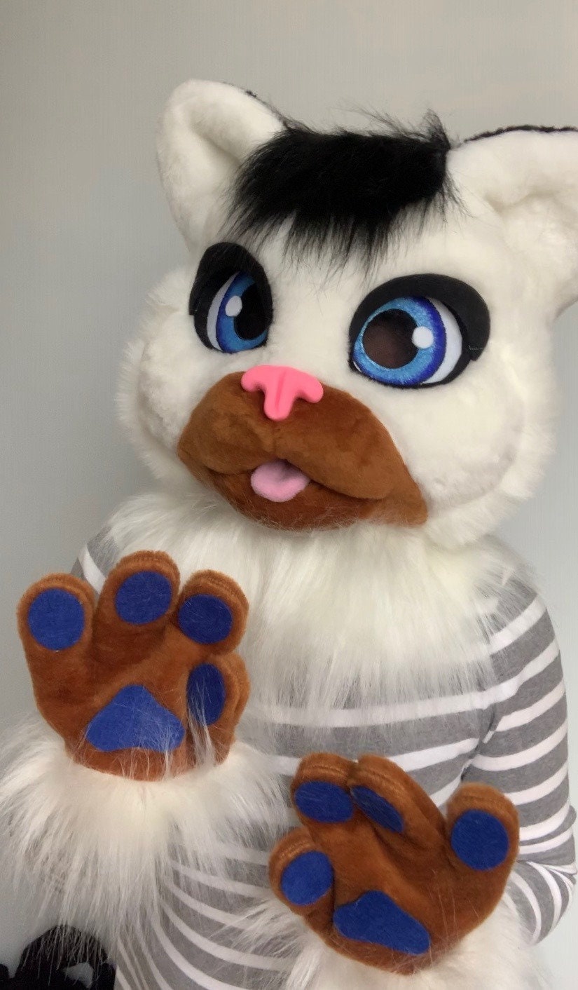 White cat fursuit fursuit cat fursuit head cheap fursuit Etsy