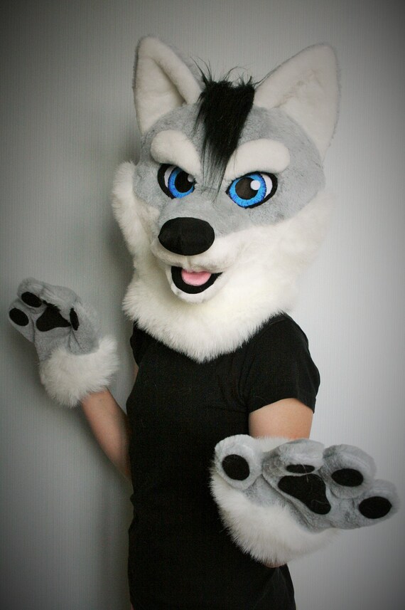 NO Christmas delivery Wolf fursuit partial for kids wolf