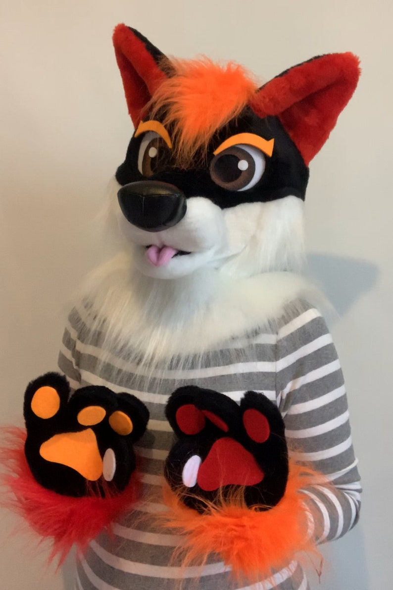 Black fox fursuit partial for kids fursuit partial premade Etsy